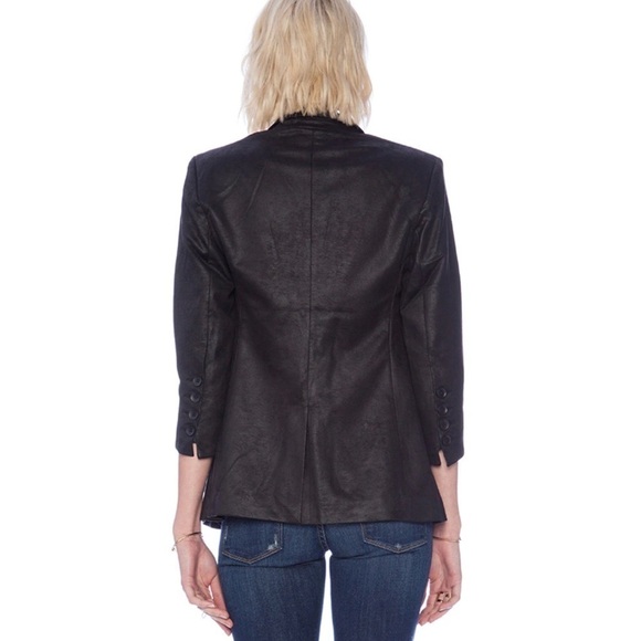 NWT Capulet Notch Collar Blazer in BLACK Suede - Picture 3 of 14